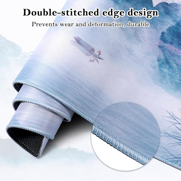 Anti-slip musematte, 80 x 30cm udvidet musematte, vandtæt gaming musematte, blomstermotiv C