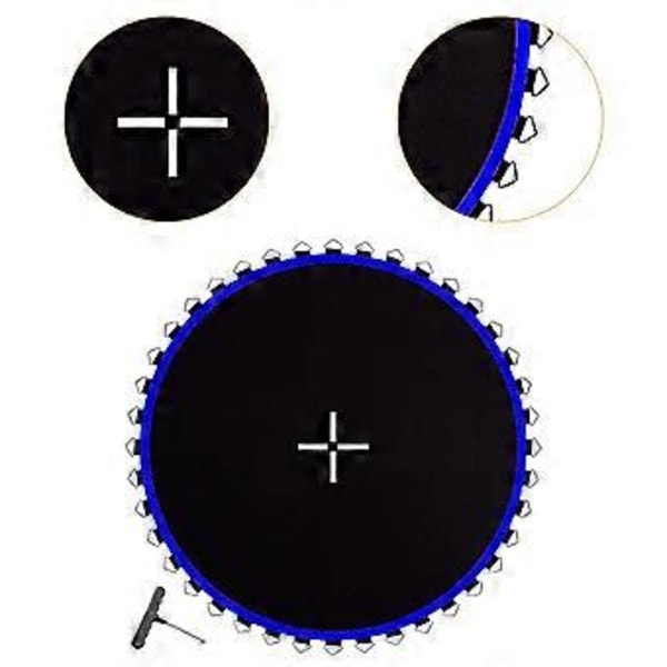 Trampolin Ersättningsmatta Trampolin Hoppduk, Utrustning Rund Utomhus Premium Delar med Metallöljetter Hoppkudde (Blå 48 Spännen) Blue 48 Buckle