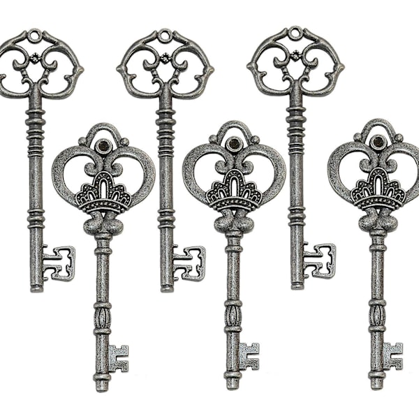 Sæt med 20 ekstra store skeletnøgler i antik bronze - Sæt med 20 nøgler (2 stilarter) - 3 1/4\" nøgler（B）