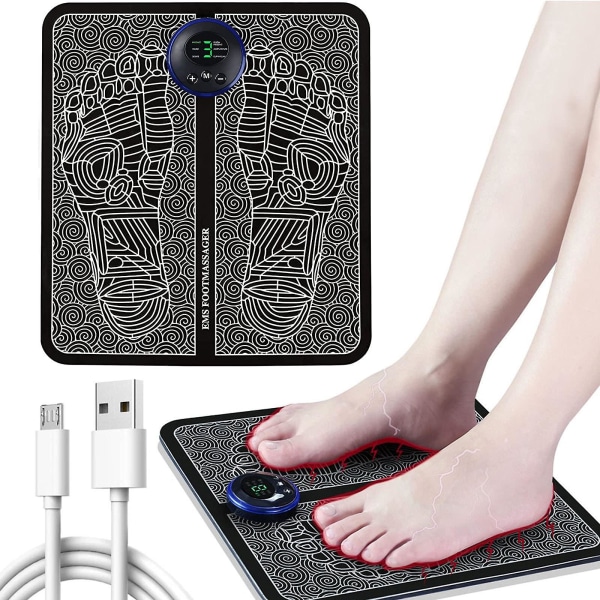 Ems Foot Massager Mat Pad Portable Rechargeable Massage Folding Usb Home Use