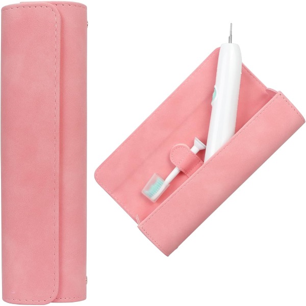 1st rosa bärbart case för elektrisk tandborste - PU-läder