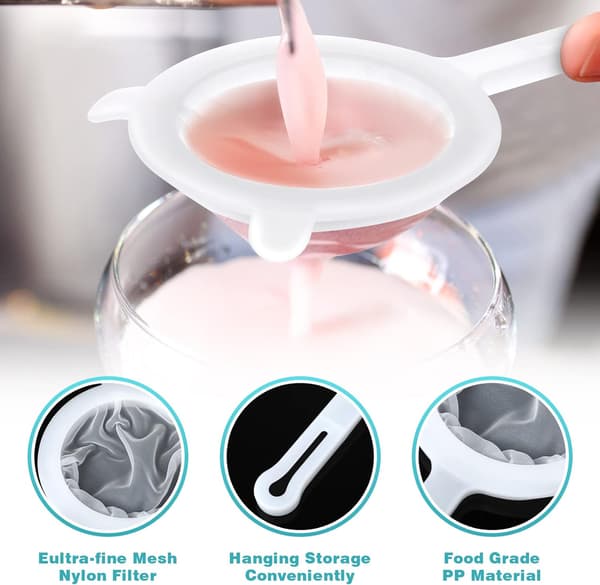 (200Mesh) Ultra Fine Mesh Food Strainer, Nylon Mesh Colander with