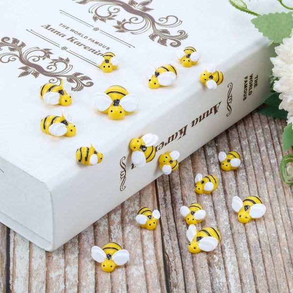 45 st Tiny Resin Bees Dekor Bee Flatback Craft Utsmyckning Med Box