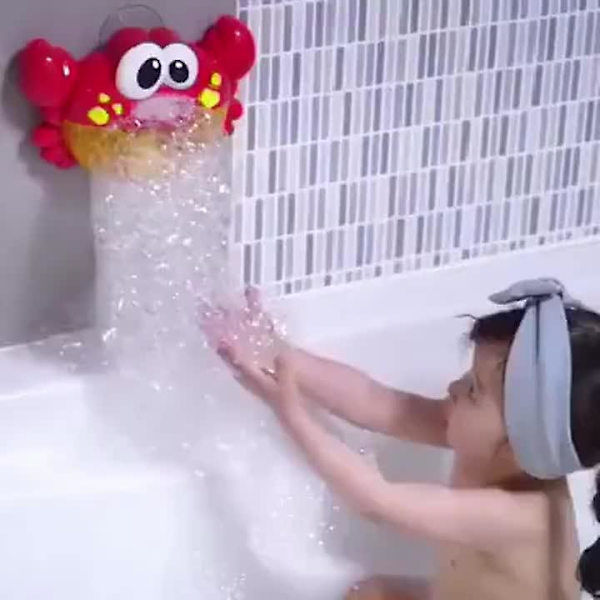 Baby Bad Bubbel Leksaker Set Automatisk Groda Bubbelmaskin Barn Bad Bubbelmaskin Kul Badleksaker（Krabba）