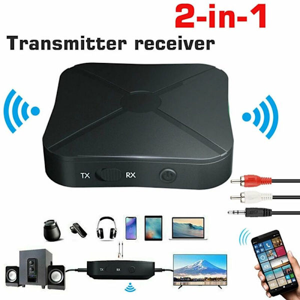 2 kpl Bluetooth-lähetin-vastaanotin, langaton äänenmuunnin Blu