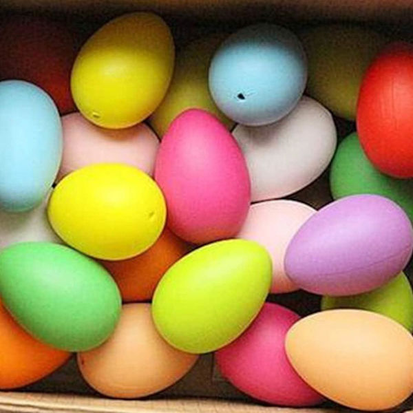 Plastik falske æg til håndværk, 60 stk. påskeæg ornamenter kyllingeæg legetøj mad legesæt til børn Diy æg