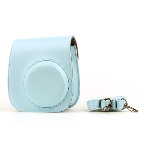 Compatible Polaroid mini11 camera bag 2 pieces blue pink premium PU leather bag with expandable strap