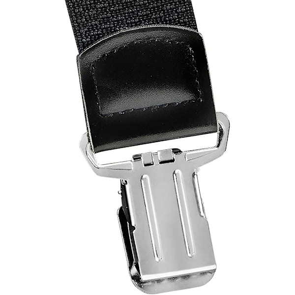 Teksturerede seler til mænd, justerbare stropper, ekstra brede 5,0 cm seler, X-ryg med metalclips (sort)