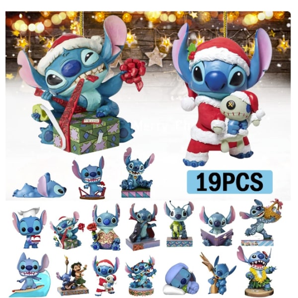 Uusi sarjakuvaeläinten autokoriste, 26 söpöä Stitch-joulukoristetta