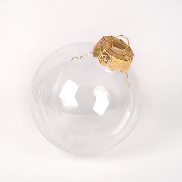 Guld Färg Transparent Julkula att Fylla, Set om 16 Plast