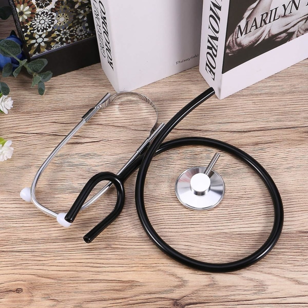 Barn Stetoskop Leksak Medicinsk Låtsaslek Virtuell Enspelare Fungerande Stetoskop Läkare Sjuksköterska Leksaker（Svart）