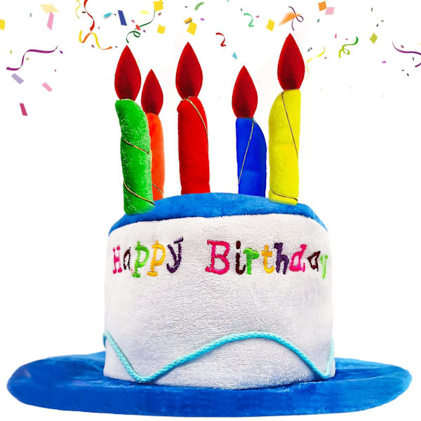 Födelsedagshatt med födelsedagsglasögon, plysch Happy Birthday Hat med flerfärgade ljusfest hattar, födelsedag foto rekvisita