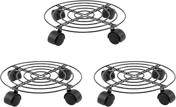 Växtvagn 3 st x diameter 11\" Coaster Flower Roller Trans
