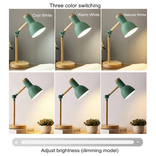 Kreativ USB Trä Konst Järn LED Fällbar Enkel Skrivbordslampa Ögonskydd