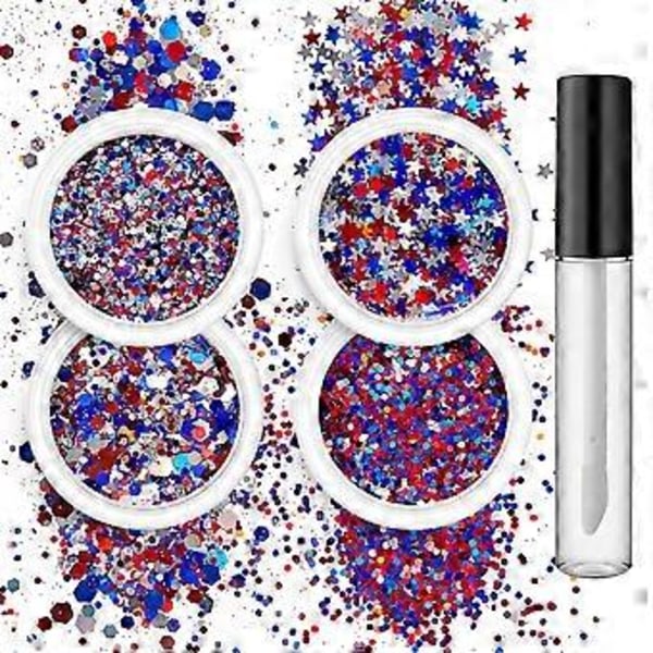 4 Lådor Holografiska Nagelpaljetter Former Blandade Nagelglitter Manikyrdekorationer Glitterset för Nagelkonst Hantverk Smink Set of 13