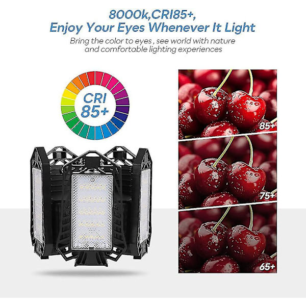Led Garage Light 120w 10000lm E27 6500k Justerbar 5 Panel Deformerbar