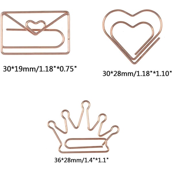 30 Pcs Heart Shaped Paper Clips Creative Shape Paper Clips Metal