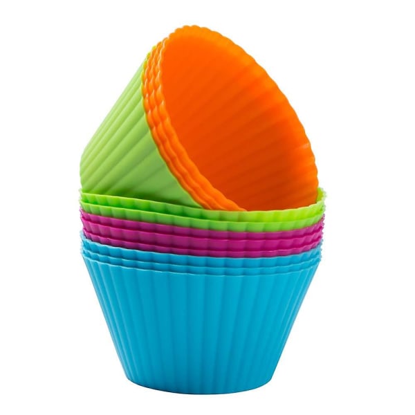 8 st Silikon Muffin Cupcake Formar 7cm Stora Cupcake Formar Gul