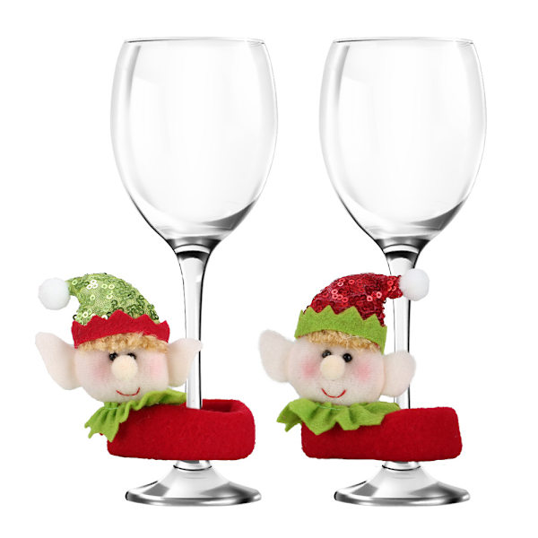 2 stk. Mini vinglas julepynt spisebordspynt Chr