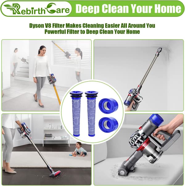 Rebirthcare erstatningsfiltre til Dyson V7, V8 Animal Absolute