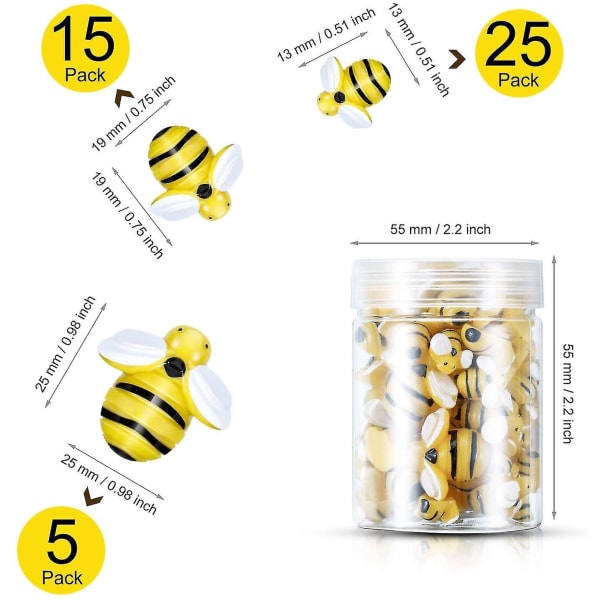 45 st Tiny Resin Bees Dekor Bee Flatback Craft Utsmyckning Med Box