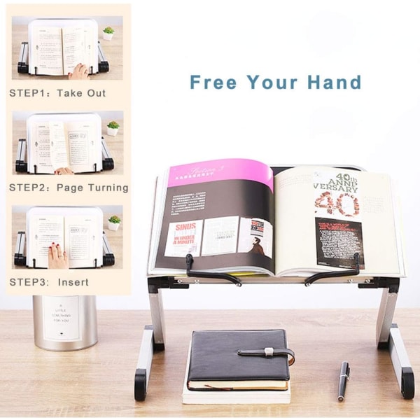 Book Stand for Reading, Cooking Recipe Book Stand, Portable Folda