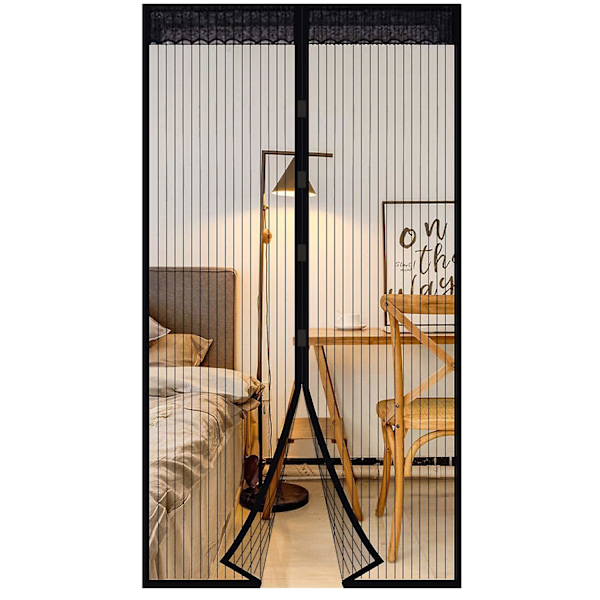 Magnetisk dørskærm magnetisk magisk pasta gardiner striber kryptering anti skadedyr（90*210cm）
