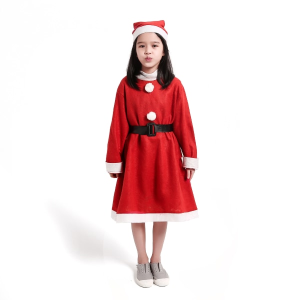 1-delt sett med julenisseklær, non-woven damekjolestørrelse