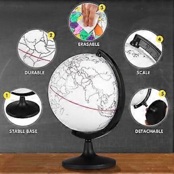 DIY Blank Glob Ofärdig Globmodell Målarbok Blank Glob Hantverk DIY Målning Glob Prydnad