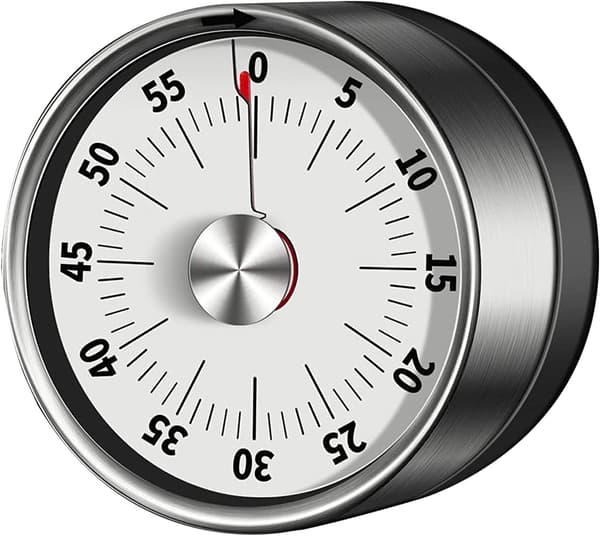Visuell analog timer, 55 minutter, kjøkkentimer, nedtelling for barn