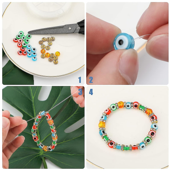 450 st Evil Eye Beads Eye Beads Handgjorda Evil Eye Resin Beads Berlocker för gör-det-själv-armband Halsband 15 färger（6MM）