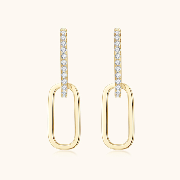 Pave Cubic Zirconia konvertible lenkeøreringer for kvinner 14K gull
