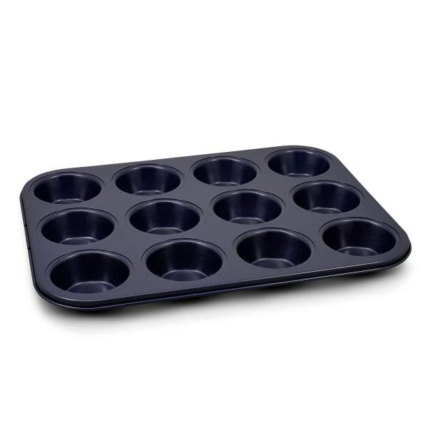 Non-stick muffinsform med 12 hull | Karbonstål | Mørkeblå | Stekebrett/yorkshire pudding/minikake/små kaker