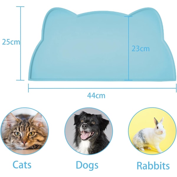 Katt- och hundskålmatta, halkfri silikonmatta, vattentät husdjursmatningsmatta