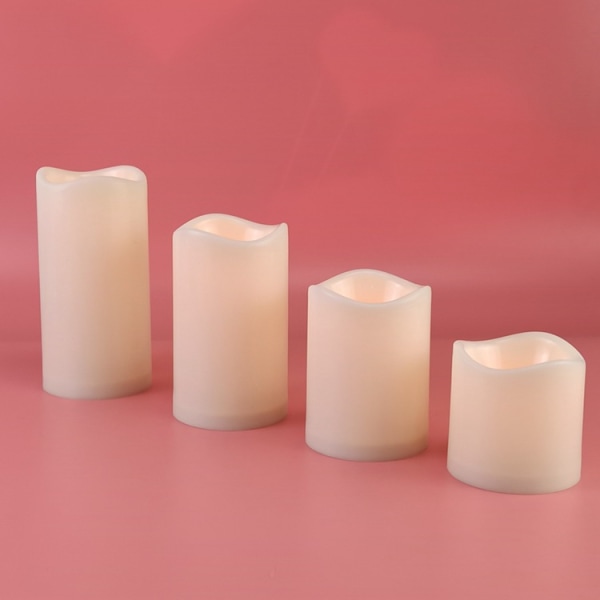 'Saul' 3-delers Rare Pearl LED Candle - Vols Flimring Yellow - W