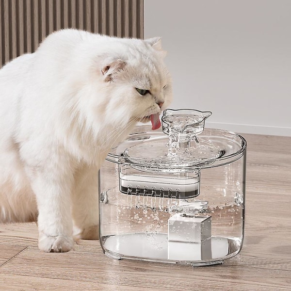 Pet Fountain-automatisk vandfontæne til katte &amp; Små hunde, filtreret vand, fremmer hydrering, filtre inkluderet