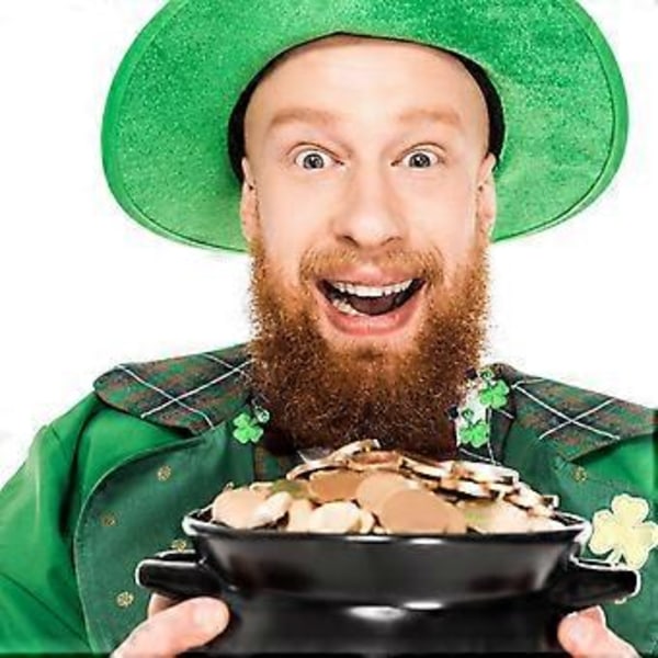 10 stk. Festival Kløver Knurhår Klips St. Patricks Dag Skæg Skinnende Vedhæng Klips Skæg Ornamenter Ansigtsbehåring Kugler Julemand Skæg Hårpynt