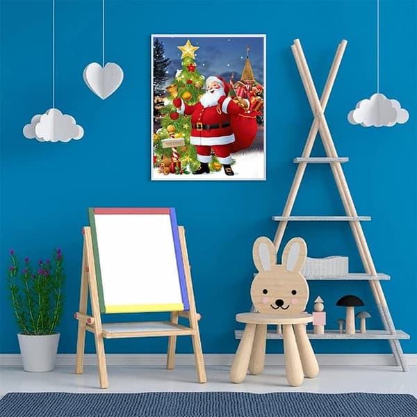 Diamantmålning set för vuxna, tomte och presentpåse 5D DIY D