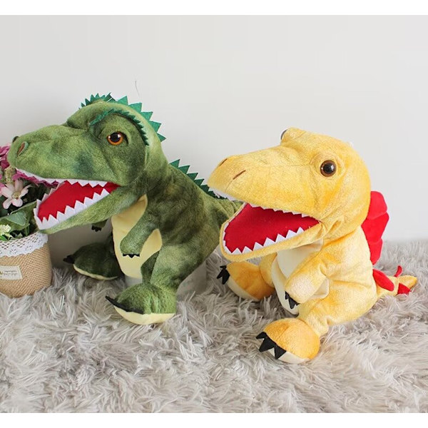 Dinosaurus Eläin Tyrannosaurus Rex Käsinukke Leikkikalu Roolipeli Leikkikalu Juhlanäytös Leikkiminen Roolipeli Tarinankerronta Esikouluopetus（Vihreä）