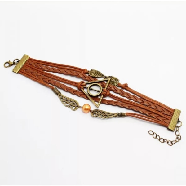 Harry Potter Armband - Gold Wisdom and the Deathly Hallows Brown