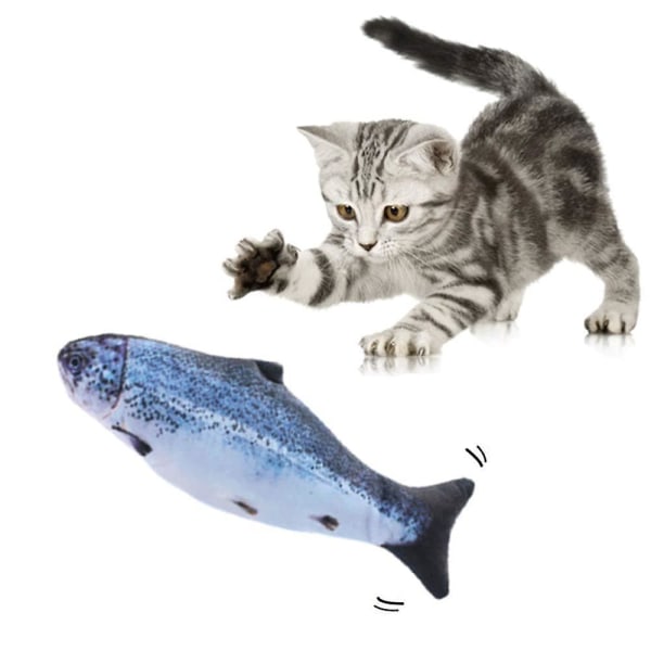 Elektrisk dansande fisk katt leksak, sladdrig fisk katt leksak för inomhuskatter, realistisk rörlig katt kicker fisk roliga husdjur（B）