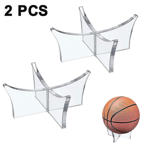 2 delar Basketställ Hållare Fotbollsställ Akryl Ball Display Transparent