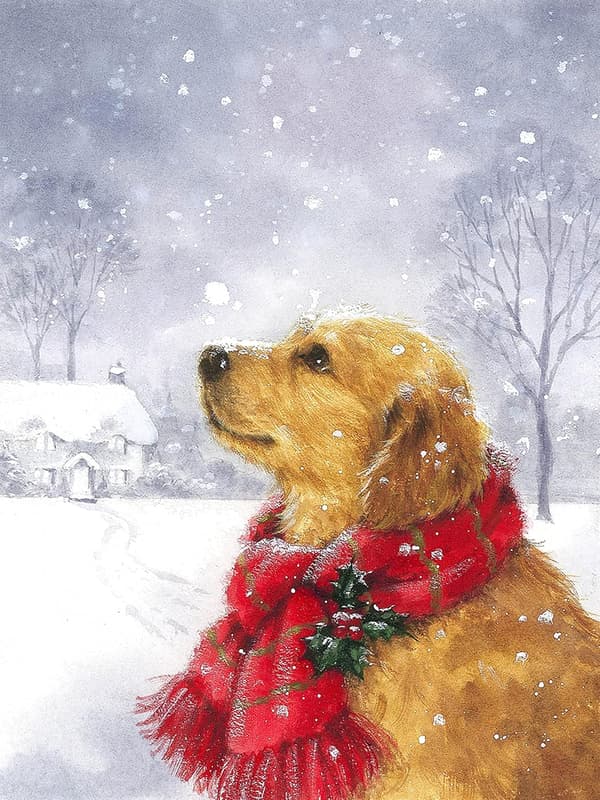 DIY 5D Diamantmaleri Julehund Fuld Tilbehør, Jul