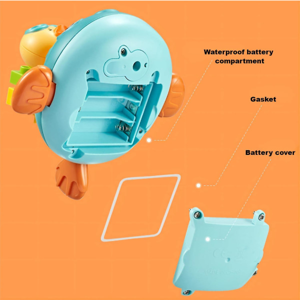 Baby , Puffer Fish Elektrisk roterande vattensprayleksak（pufferfiskgrön）