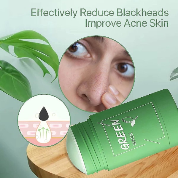 Rengöringsmask för grönt te, djuprengöring och oljekontroll, rengör effektivt hudens porer, förbättrar huden