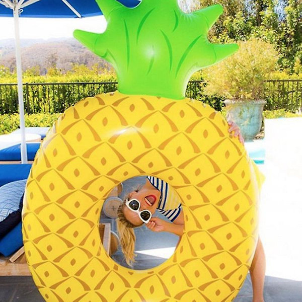 Voksensvømmering, oppustelig ananas-svømmering, 120 cm stort sommerbadelegetøj, strandlegetøj, svømmebøjle