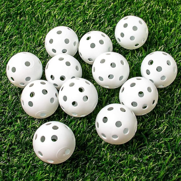 12 st 72 mm övningsgolfbollar Flyggolfbollar Ihåliga plastgolfträningsbollar Luftflödesgolfbollar för svängträning