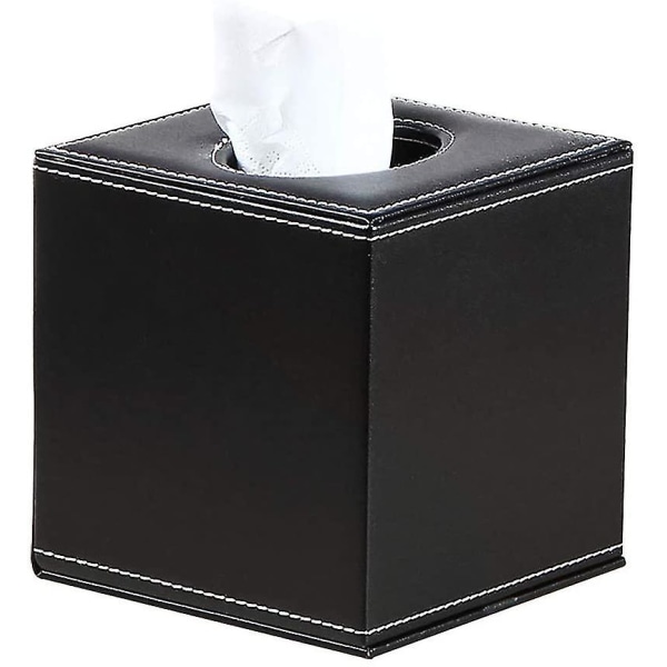 Tissue Box Cover Square, Upgrade 99% Compatible Large Size, Modern Tissue Box Holder For Napkin Facial Paper, Leather Dryer Sheet Dispenser Organizer