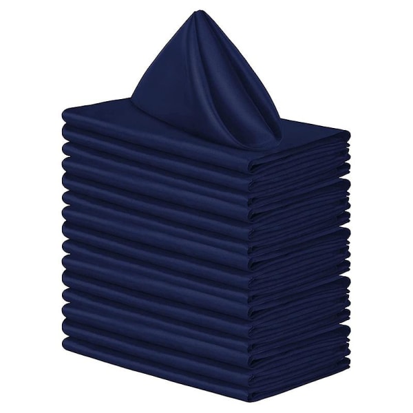 12 st 12 tums servetter för kökstyg bomullsblandning Tvättbara och återanvändbara bordsservetter (marinblå)