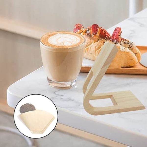 1 st träkaffe filterpappershållare, kaffefilterpappershållare,